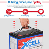 X-Cell 100Ah AGM Battery Deep Cycle 12v Marine Solar Camping Glass Matt 4WD Volt - Close-Up Angle