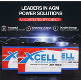 X-Cell 50Ah AGM Battery Deep Cycle 12v Mobility Scooter Golf Cart Camping Volt - Front View