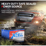 X-Cell 50Ah AGM Battery Deep Cycle 12v Mobility Scooter Golf Cart Camping Volt - Top-Down View