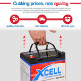 X-Cell 50Ah AGM Battery Deep Cycle 12v Mobility Scooter Golf Cart Camping Volt - Close-Up Angle