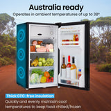 GECKO 125L Portable Upright Fridge, 12V/24V for Motorhome, Caravan, Black - Low Angle