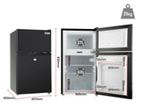GECKO 95L Portable Upright Fridge, 12V/24V for Motorhome, Caravan, Black