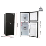 GECKO 125L Portable Upright Fridge, 12V/24V for Motorhome, Caravan, Black - Front View
