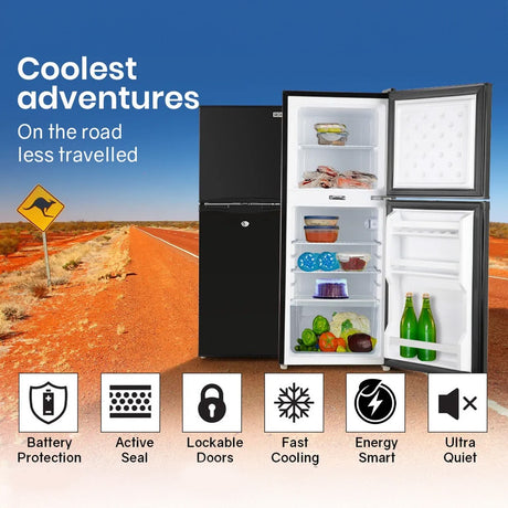 GECKO 125L Portable Upright Fridge, 12V/24V for Motorhome, Caravan, Black, image 5
