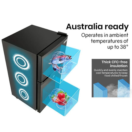 GECKO 125L Portable Upright Fridge, 12V/24V for Motorhome, Caravan, Black, image 12