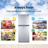 GECKO 125L Portable Fridge Freezer Camping Motorhome Caravan Upright Fridges 12V/24V/240V, Silver - 45-Degree Angle