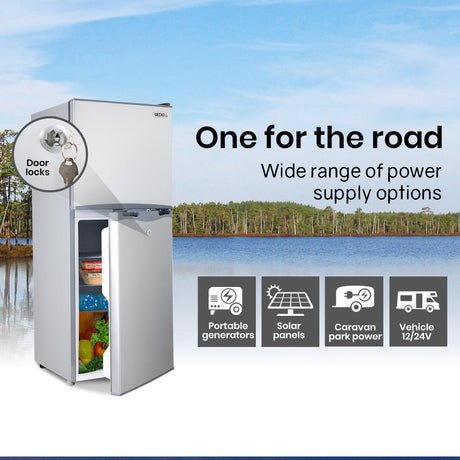 GECKO 125L Portable Upright Fridge, 12V/24V for Motorhome, Caravan, Silver, image 9