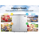 GECKO 57L Portable Camping Bar Fridge with Freezer 12V/24V, Silver - Side View