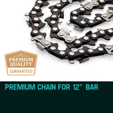 BAUMR-AG 12 Bar Replacement Spare Chainsaw Chain 3/8 .050 Gauge DL 44 - Front View