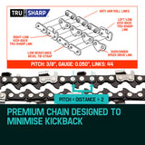 BAUMR-AG 12 Bar Replacement Spare Chainsaw Chain 3/8 .050 Gauge DL 44 - Side View
