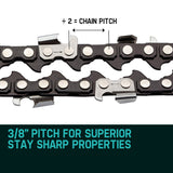 BAUMR-AG 12 Bar Replacement Spare Chainsaw Chain 3/8 .050 Gauge DL 44 - 45-Degree Angle