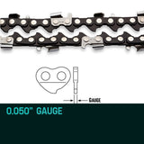 BAUMR-AG 12 Bar Replacement Spare Chainsaw Chain 3/8 .050 Gauge DL 44 - Close-Up Angle