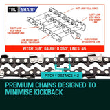 Baumr-AG 12 Chainsaw Chain 12in Bar Spare Part Replacement Suits Pole Saws - Side View