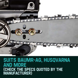 Baumr-AG 12 Chainsaw Chain 12in Bar Spare Part Replacement Suits Pole Saws - Top-Down View