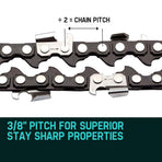 2 X 16 Baumr-AG Chainsaw Chain 16in Bar Replacement Suits SX38 38CC Saws