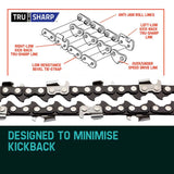 2 X 20 Baumr-AG Chainsaw Chain 20in Bar Replacement Suits 62CC 66CC Saws - Side View