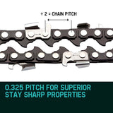 2 X 20 Baumr-AG Chainsaw Chain 20in Bar Replacement Suits 62CC 66CC Saws - 45-Degree Angle