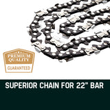 2 x 22 Baumr-AG Chainsaw Chain Bar Replacement 0.325 0.058 86DL - Front View