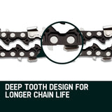 2 x 22 Baumr-AG Chainsaw Chain Bar Replacement 0.325 0.058 86DL - Rear View