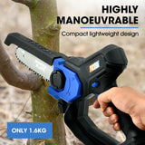 POWERBLADE SW6 20V Cordless Mini Chainsaw Kit, Electric Tree Pruner with Battery & Fast Charger - Top-Down View