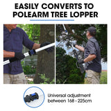 POWERBLADE SW7 20V Cordless Convertible Mini Chainsaw Pole Saw Kit, Telescopic Electric Tree Pruner with Lithium Battery & Fast Charger - 45-Degree Angle