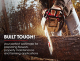 Baumr-AG 38CC Petrol Commercial Chainsaw 16 Bar E-Start 3.2 HP Chain Saw - Close-Up Angle