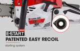 Baumr-AG 62CC Petrol Commercial Chainsaw 20 Bar E-Start Pruning Chain Saw - Side View