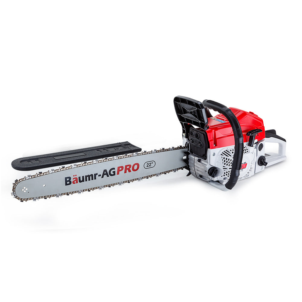 BAUMR-AG Commercial Petrol Chainsaw E-Start 22 Bar Chain Saw Tree Pruning Top Handle
