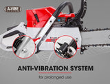 BAUMR-AG Petrol Commercial Chainsaw 24 Bar E-Start Chain Saw Top Handle Pruning - Rear View