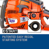 MTM Petrol Commercial Chainsaw 22 Bar E-Start Tree Pruning Chain Saw Top Handle - Front View