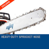 MTM Petrol Commercial Chainsaw 22 Bar E-Start Tree Pruning Chain Saw Top Handle - Close-Up Angle