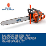 MTM Chainsaw Petrol Commercial 20 Bar E-Start Tree Pruning Chain Saw HP - Top-Down View