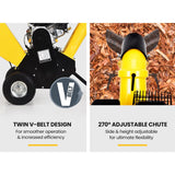 MICHIGAN 8HP 208cc Petrol Commercial Wood Chipper, Tree Mulcher - Raptor 1000 - Close-Up Angle