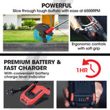 BAUMR-AG 20V Cordless Line Trimmer Electric Whipper Snipper & Leaf Blower Combo Kit Battery Charger - Top-Down View
