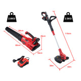 BAUMR-AG 20V Cordless Line Trimmer Electric Whipper Snipper & Leaf Blower Combo Kit Battery Charger - Rear View