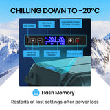 Gecko 55L Dual Zone Portable Fridge Freezer with onboard Lithium Battery, 12V/24V/240V, with 2 Doors, Wheels, for Camping, Car, Outings - Top-Down View
