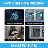 Gecko 55L Dual Zone Portable Fridge Freezer with onboard Lithium Battery, 12V/24V/240V, with 2 Doors, Wheels, for Camping, Car, Outings - Extra Image