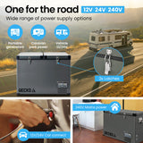 GECKO 92L Dual Zone Portable Fridge / Freezer, SECOP German Brand Compressor, for Camping, Car, Caravan - 45-Degree Angle