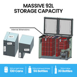 GECKO 92L Dual Zone Portable Fridge / Freezer, SECOP German Brand Compressor, for Camping, Car, Caravan - Low Angle