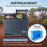 GECKO 92L Dual Zone Portable Fridge / Freezer, SECOP German Brand Compressor, for Camping, Car, Caravan - Extra Image