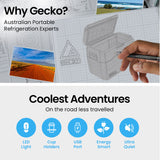 GECKO 40L Portable Fridge Freezer 12V/24V/240V for Camping, Car, Caravan, Boats - Front View
