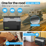GECKO 40L Portable Fridge Freezer 12V/24V/240V for Camping, Car, Caravan, Boats - Side View