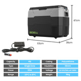 GECKO 40L Portable Fridge Freezer 12V/24V/240V for Camping, Car, Caravan, Boats - Rear View