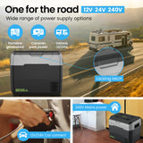 Gecko 50L Portable Fridge Freezer 12V/24V/240V for Camping, Car, Caravan, Boats - Side View
