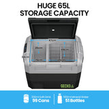 Gecko 65L Portable Fridge Freezer 12V/24V/240V for Camping, Car, Caravan, Boats - 45-Degree Angle