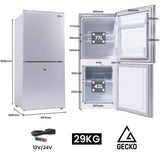 GECKO 119L Upright Portable Fridge / Freezer, 12V/24V for Motorhome and Caravan, Silver - Extra Image