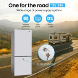 GECKO 139L Upright Portable Fridge / Freezer, 12V/24V for Motorhome and Caravan, Silver - Top-Down View