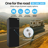 GECKO 142L Upright Portable Fridge / Freezer, 12V/24V for Motorhome and Caravan, Black - 45-Degree Angle