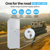 GECKO 142L Upright Portable Fridge / Freezer, 12V/24V for Motorhome and Caravan, Silver - 45-Degree Angle