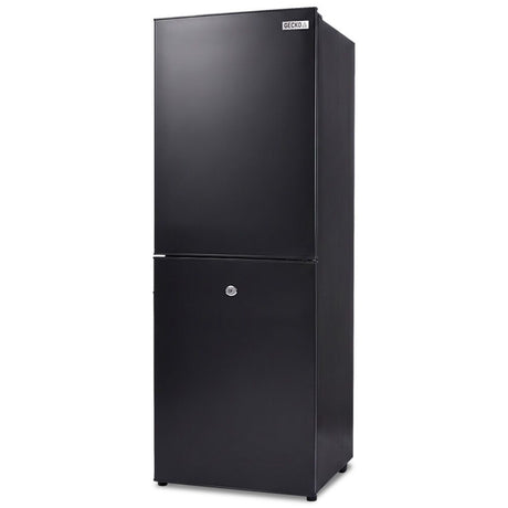 Gecko 160L upright portable fridge freezer in black, 12V/24V